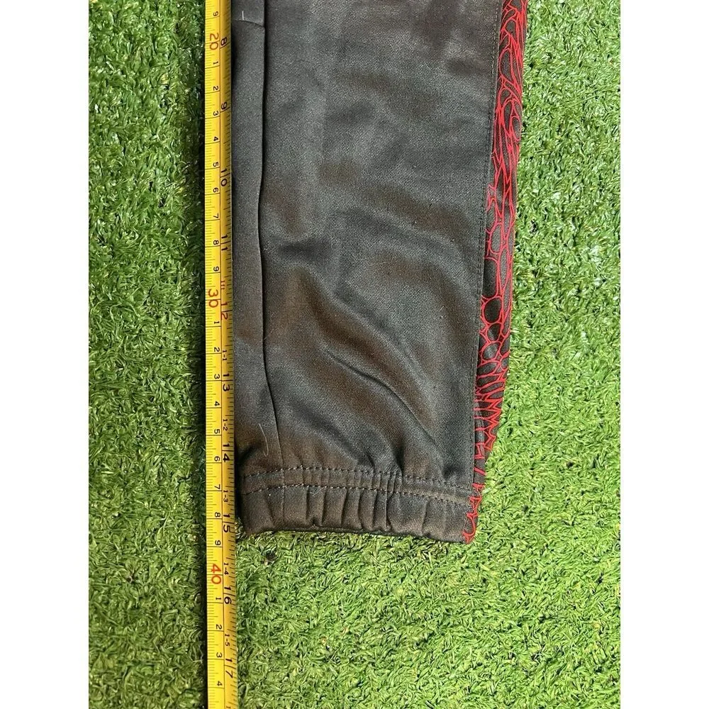 Nike Dri-Fit Swoosh Youth Dark Gray Jogger Sweatpants Sz. 4/XS Red Graphic Print